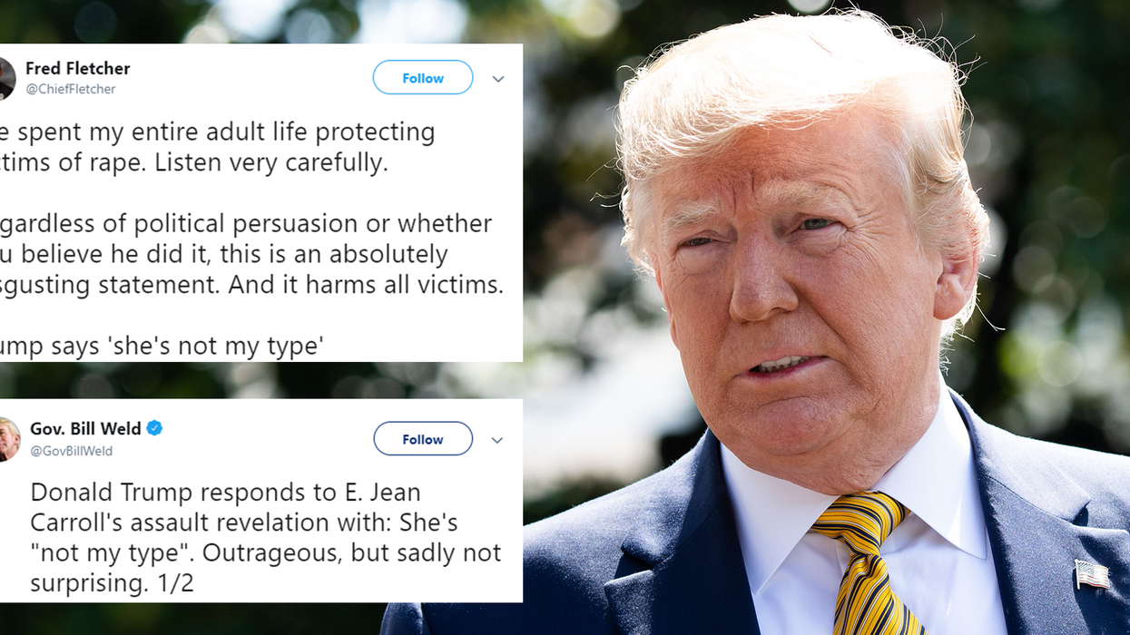 Trump denied raping author E Jean Carroll by saying 'she's not my type' and people are outraged