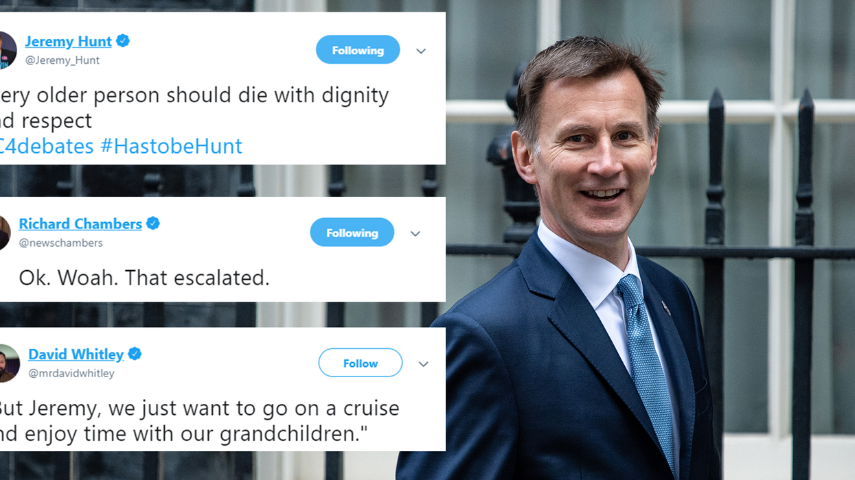 Jeremy Hunt calls for every older person to die 'with dignity and respect' in badly worded campaign tweet