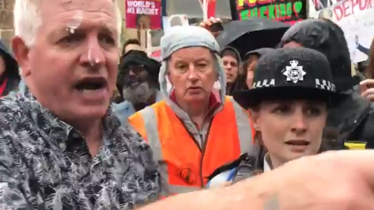 Trump supporter ‘milkshaked’ in angry scenes at protest in central London