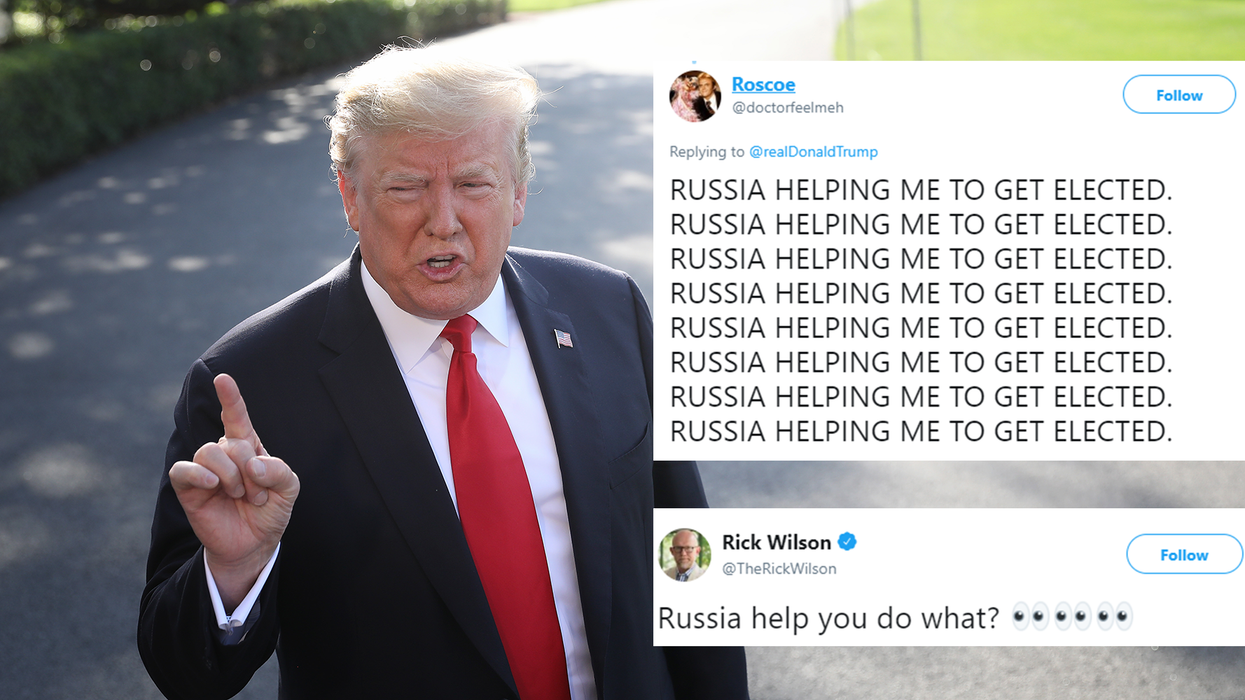 Trump just said that Russia 'helped get him elected' and he's getting roasted