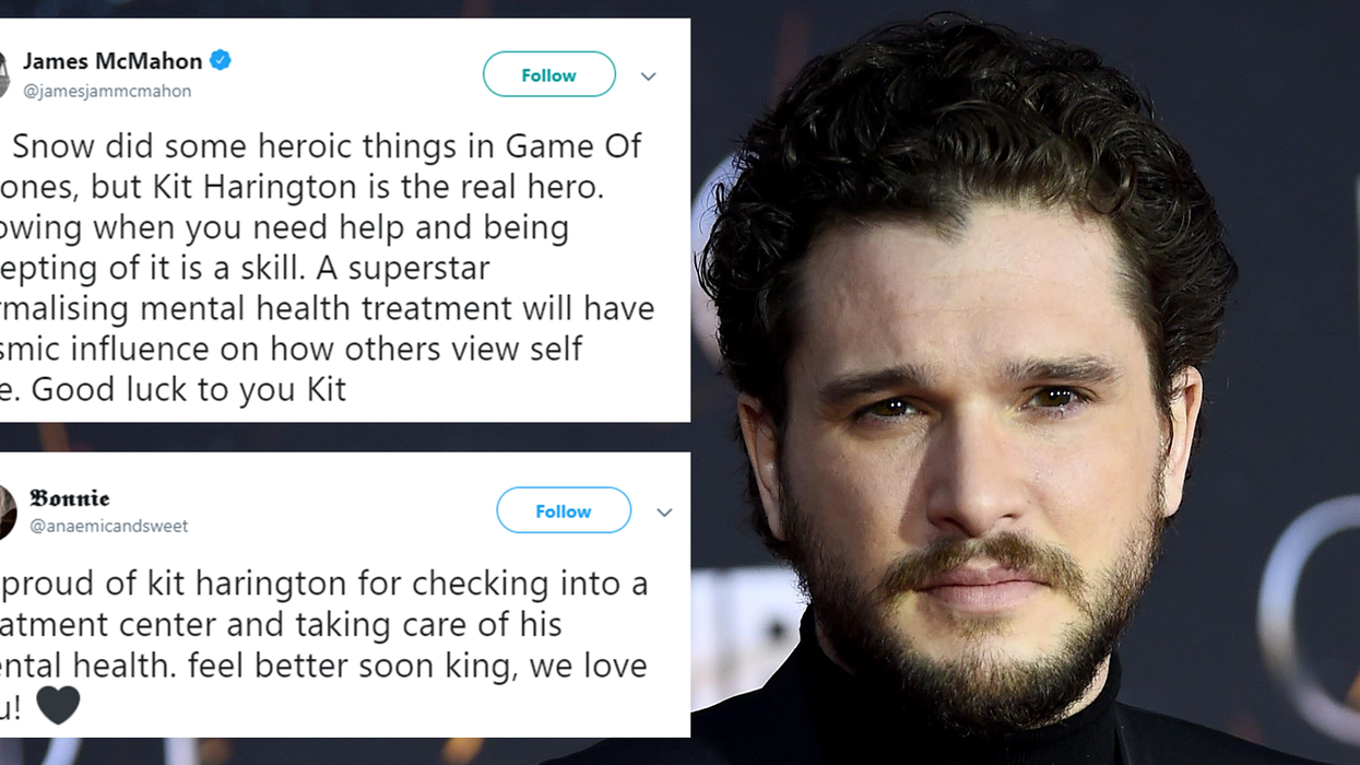 Kit Harington has checked into rehab for 'alcohol and stress', and people are offering their support