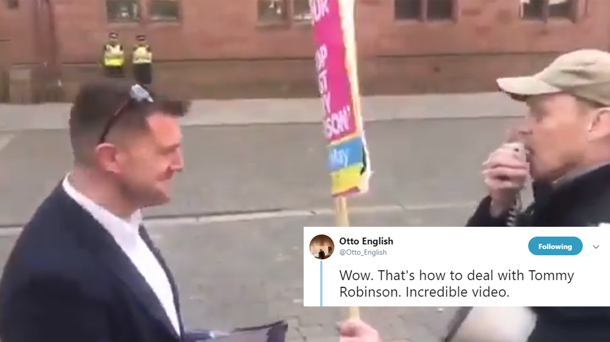 Anti-Islam activist Tommy Robinson gets silenced by man repeatedly shouting ‘Nazi’ at him