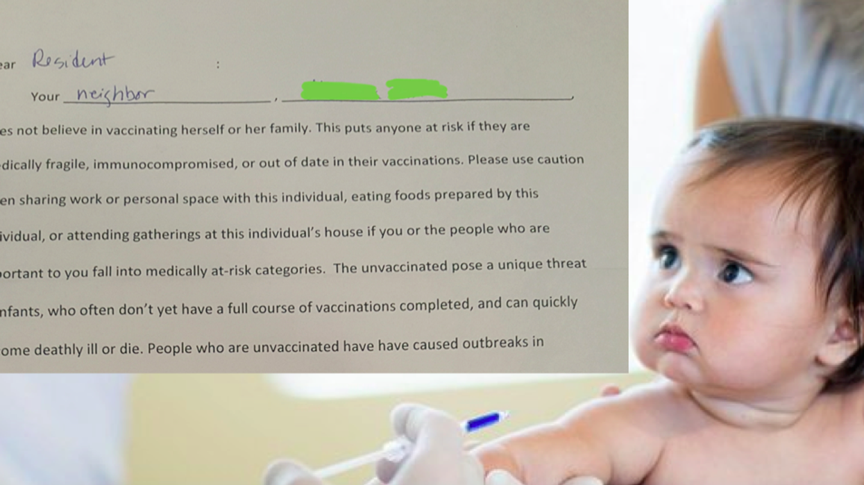 Concerned mothers name and shame their anti-vax neighbour in viral letter