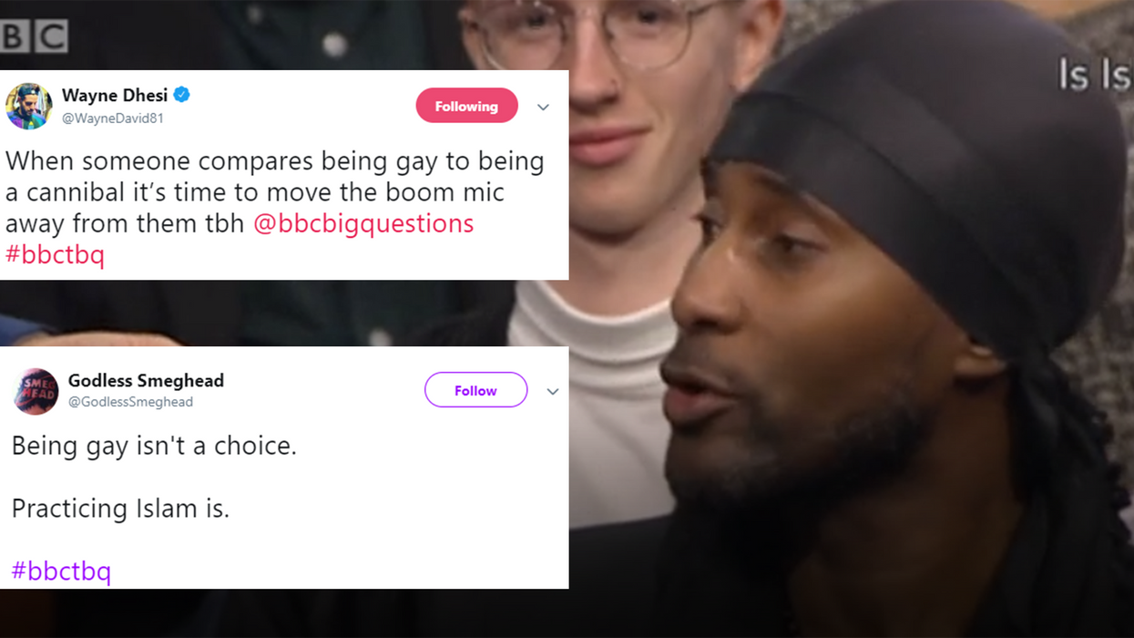 BBC's The Big Questions audience member compares being gay to being a cannibal