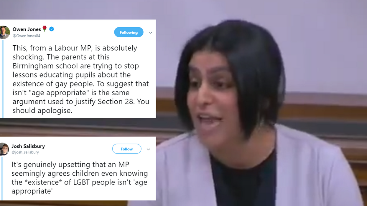 Labour MP suggests 'LGBT+ acceptance lessons' are not 'age appropriate' for primary school and people are furious
