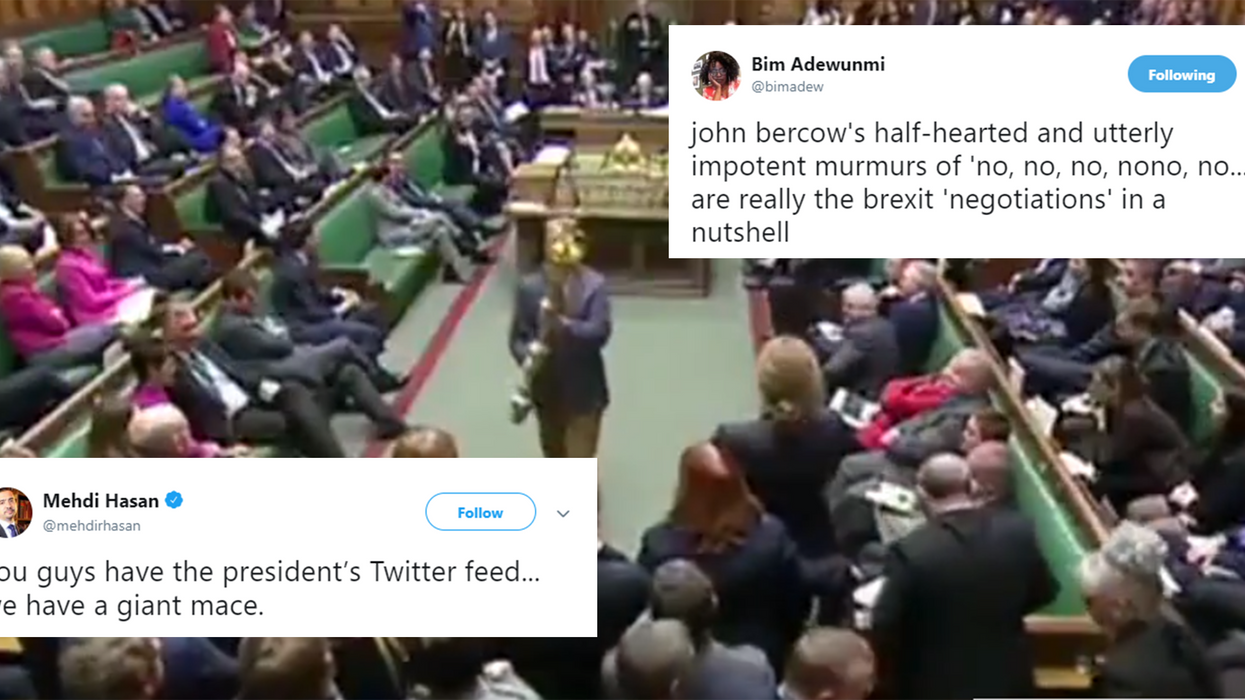 An MP grabbed the ceremonial mace in Parliament to protest the Brexit vote delay, and the jokes were hilarious