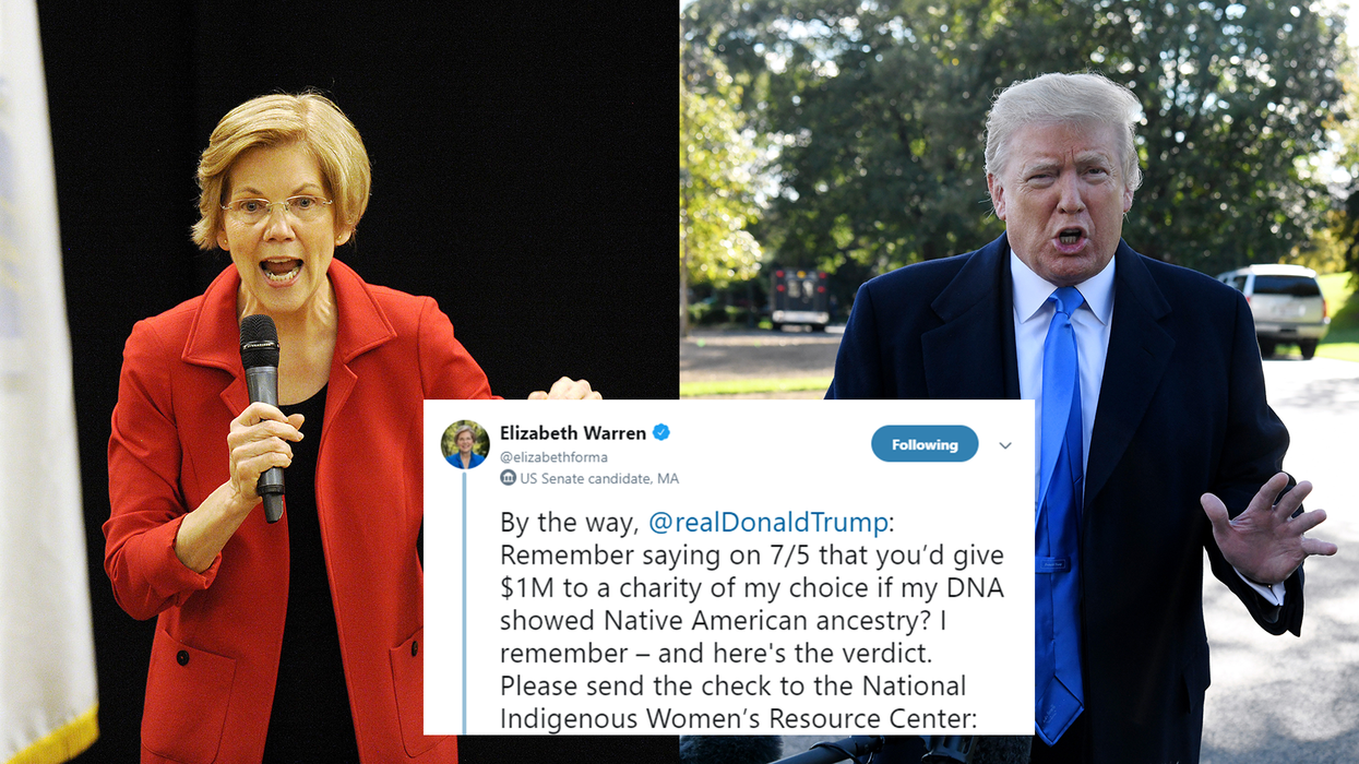 Trump denied offering senator Warren $1m to prove her Native American heritage. This video proves he did