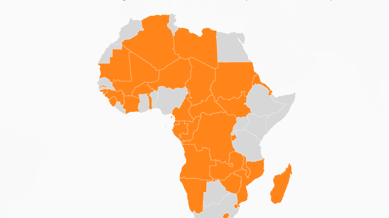 The African countries that have never been visited by a US president, mapped