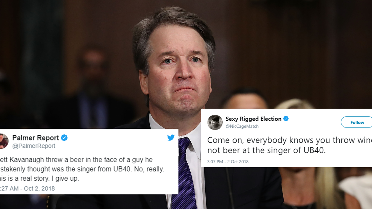 Brett Kavanaugh allegedly got into a fight after a UB40 gig, and Twitter responded with memes