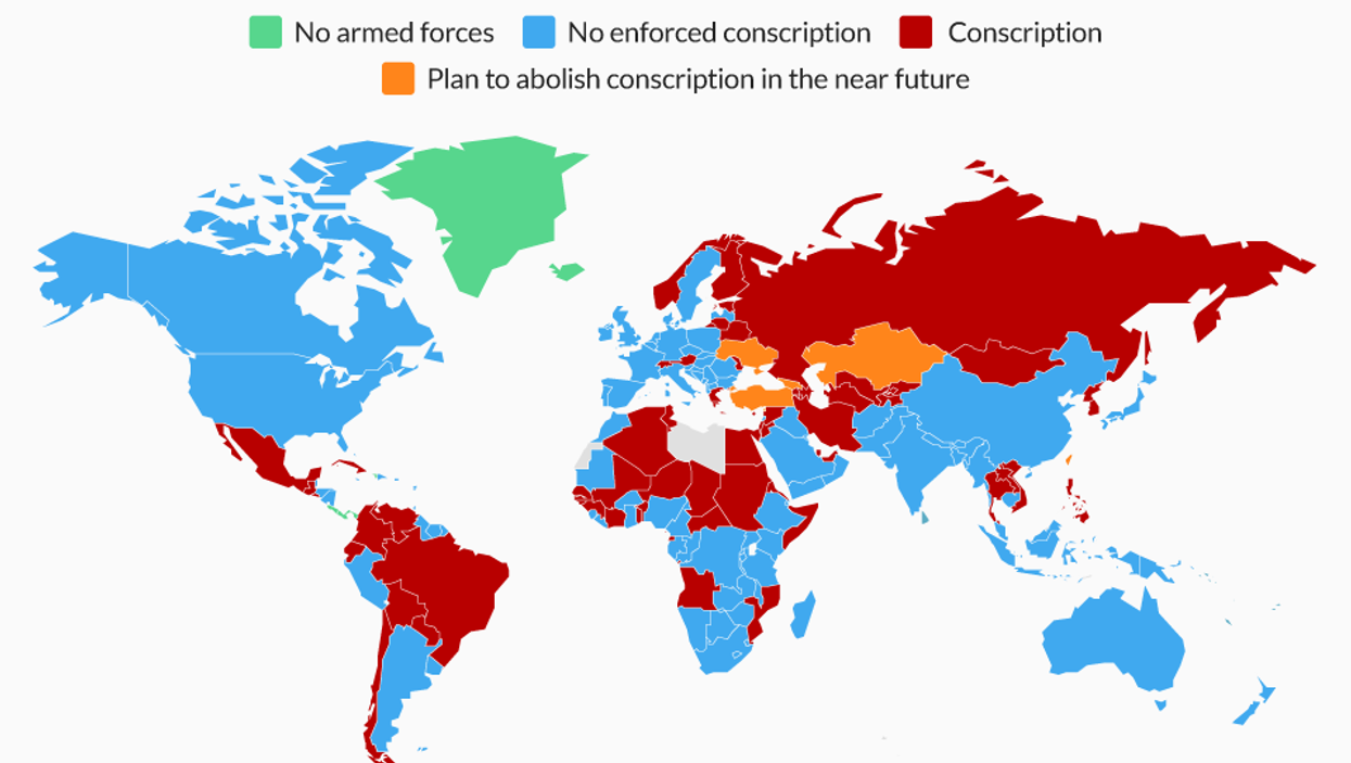 The democracies that still enforce conscription
