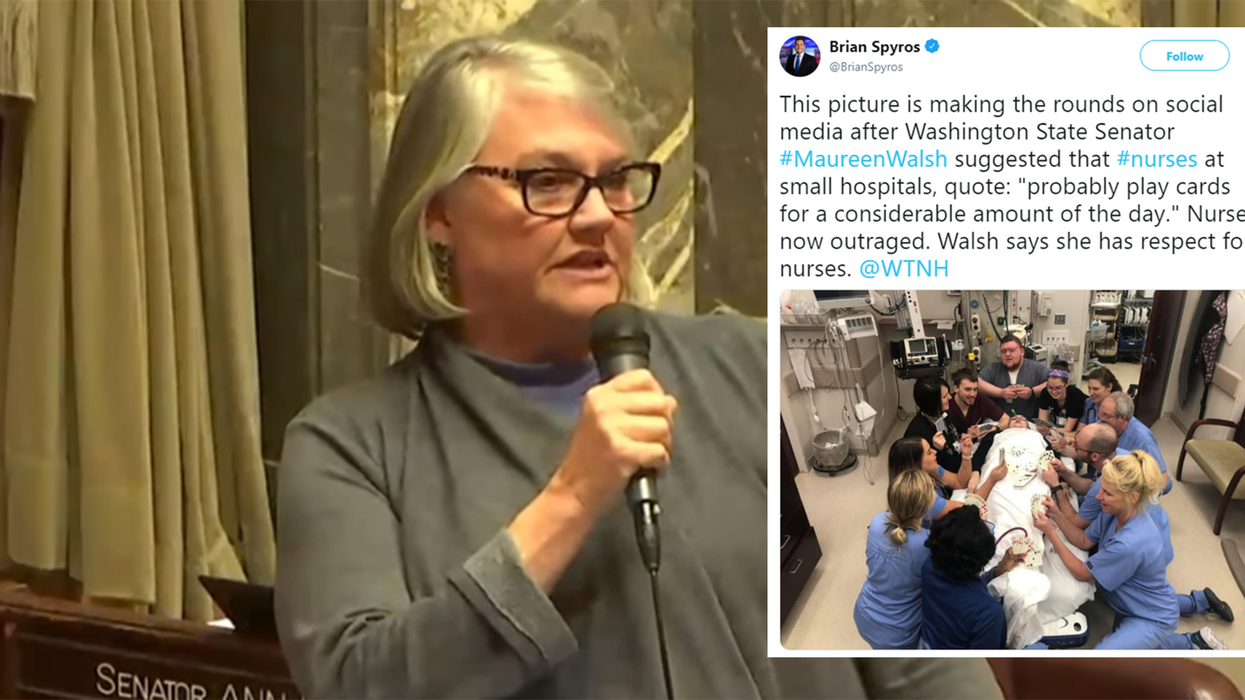 Republican says nurses 'probably play cards for a considerable amount of the day', so they respond perfectly