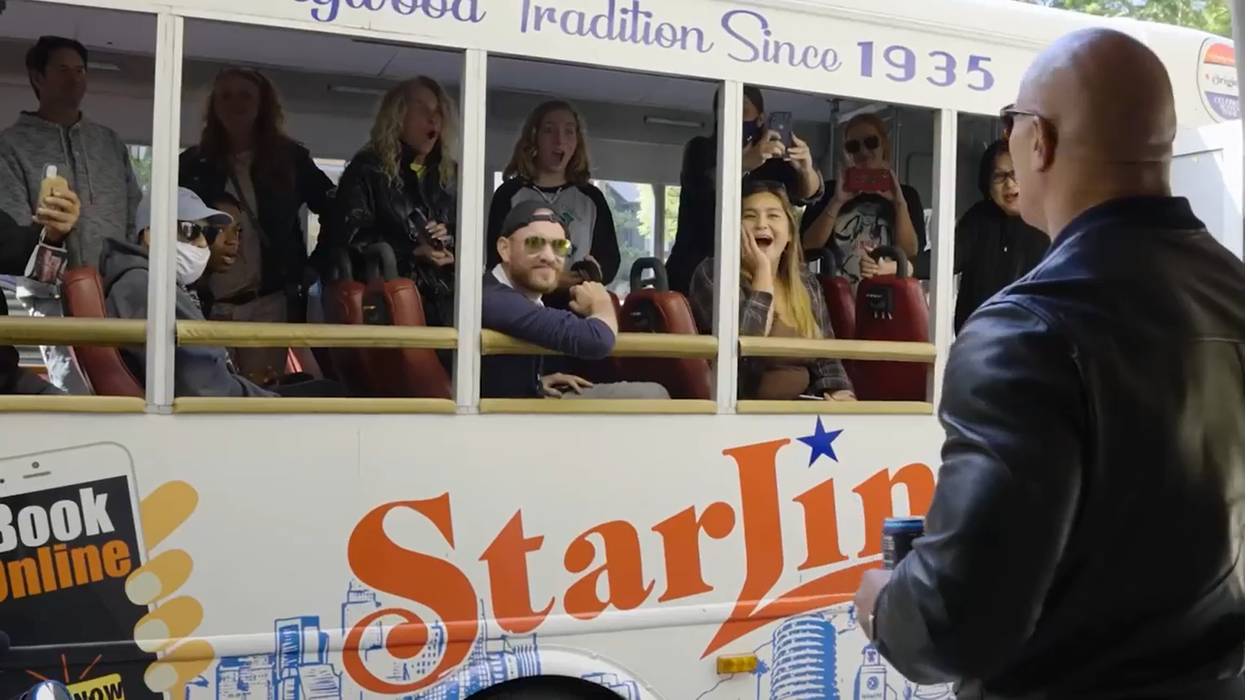 The Rock surprises busload of fans with impressive gifts