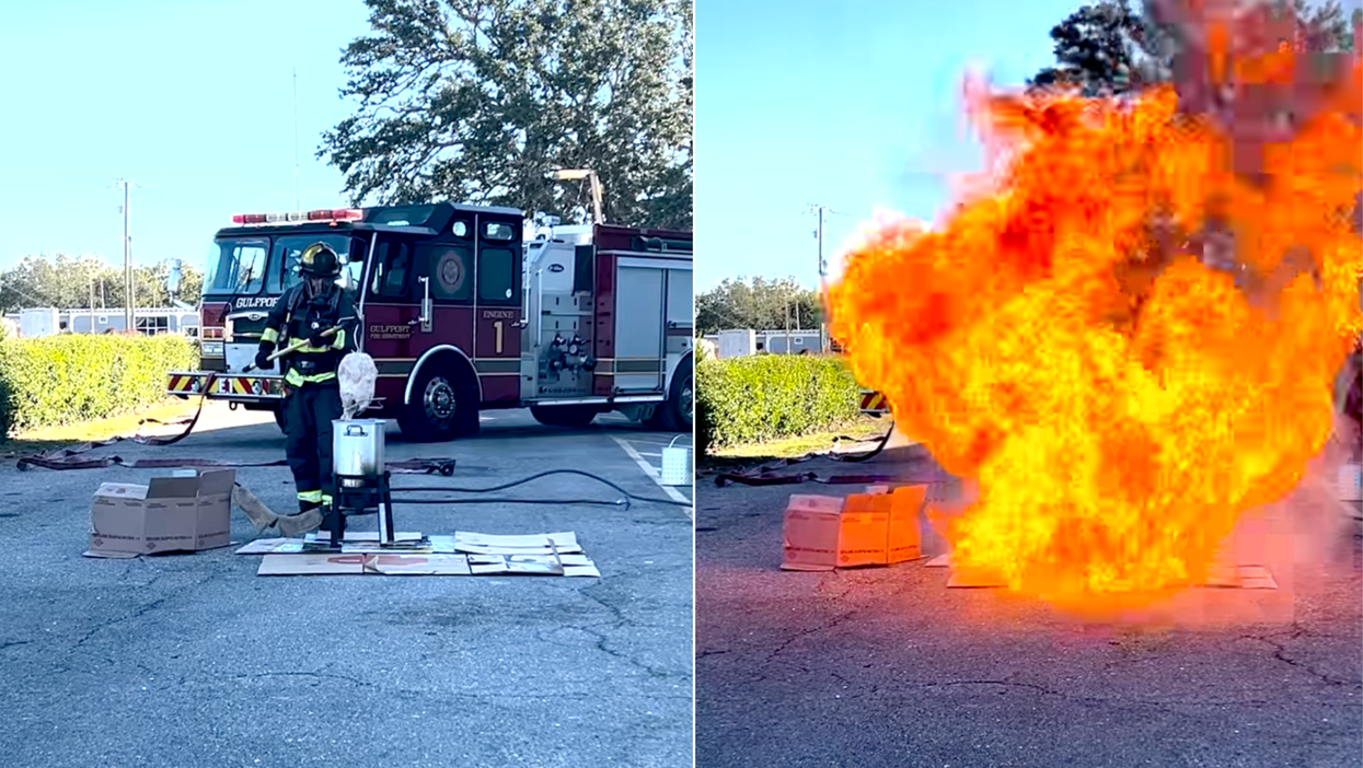 Video shows frozen turkey exploding in deep fryer