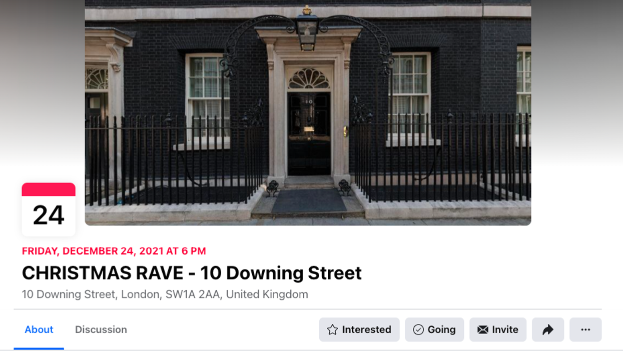 450,000 people are attending a Downing St ‘Christmas rave’ organised on Facebook