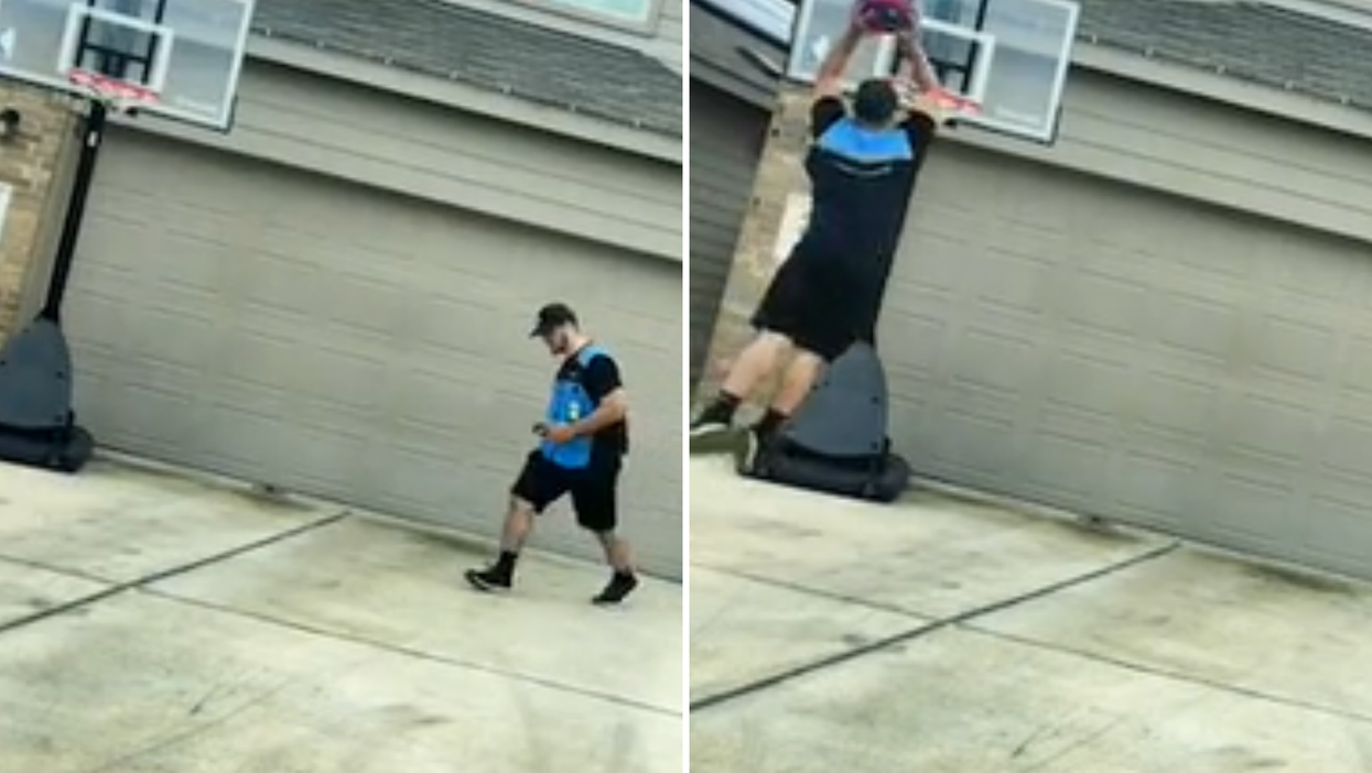 Amazon driver claims he was fired after dunking basketball at customer’s house