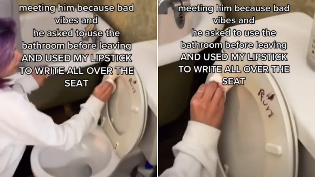 Man writes ‘warning’ message on date’s toilet seat with her lipstick after he was asked to leave
