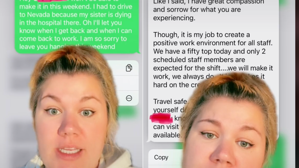 Waitress shares shocking response from boss when she asked for time off to see her dying sister