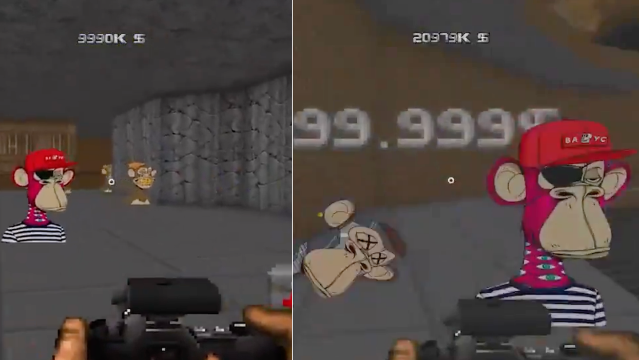 Someone made a Doom mod where you take photos of people’s NFTs instead of shooting zombies