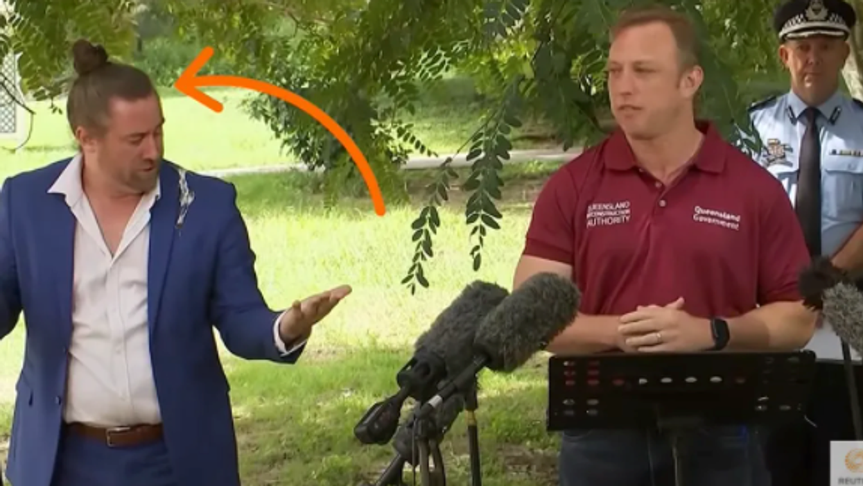Aussie sign language interpreter gets pooped on by owl during news conference