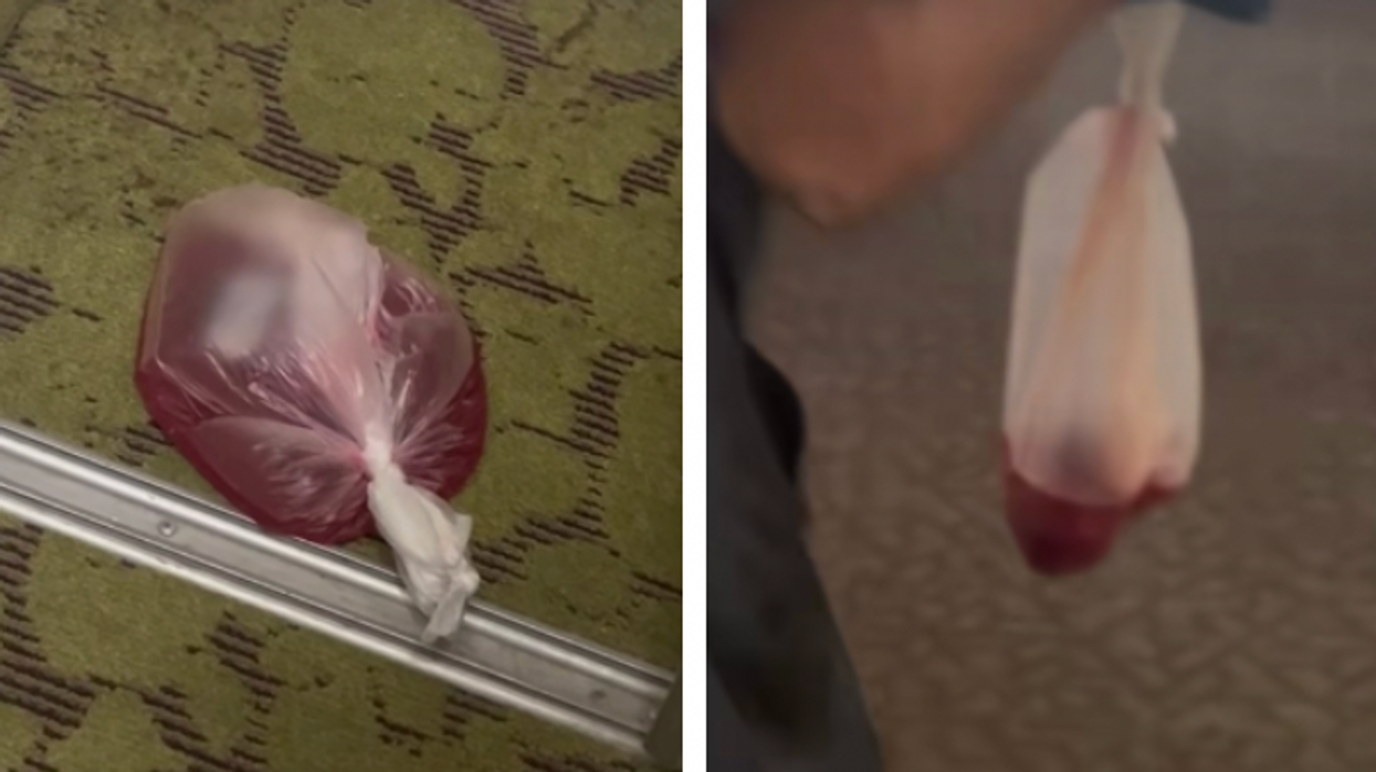 Woman horrified to find 'bag of blood' in hotel room
