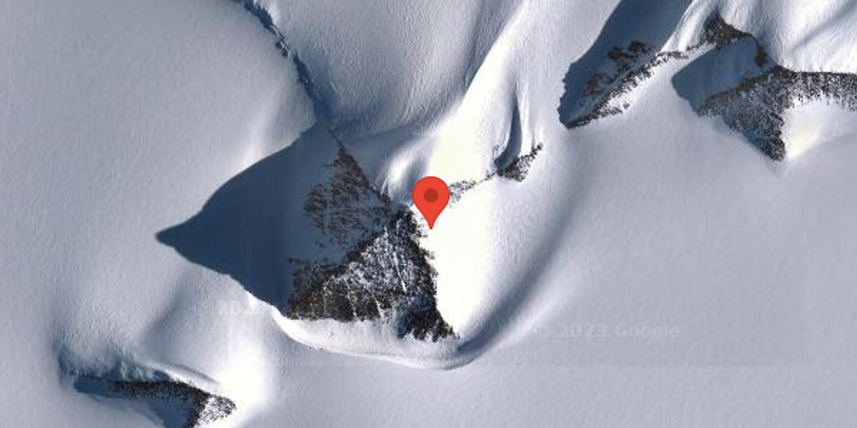 Mysterious 'pyramid' discovered in Antarctica beneath the ice 'a snow covered mountain with a red pin'