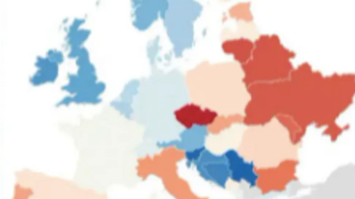 A map of the most racist countries in Europe