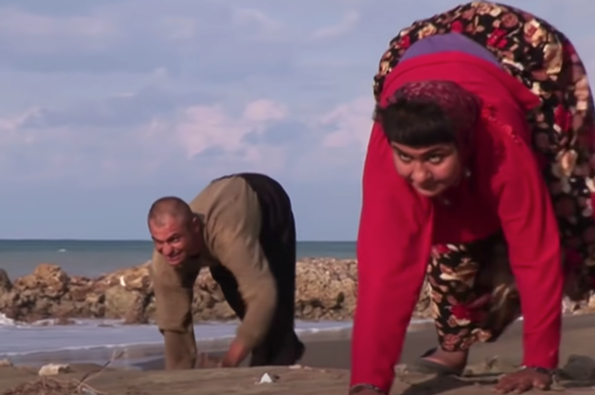 Family that walk on all fours have 'undone the last three million years of evolution'