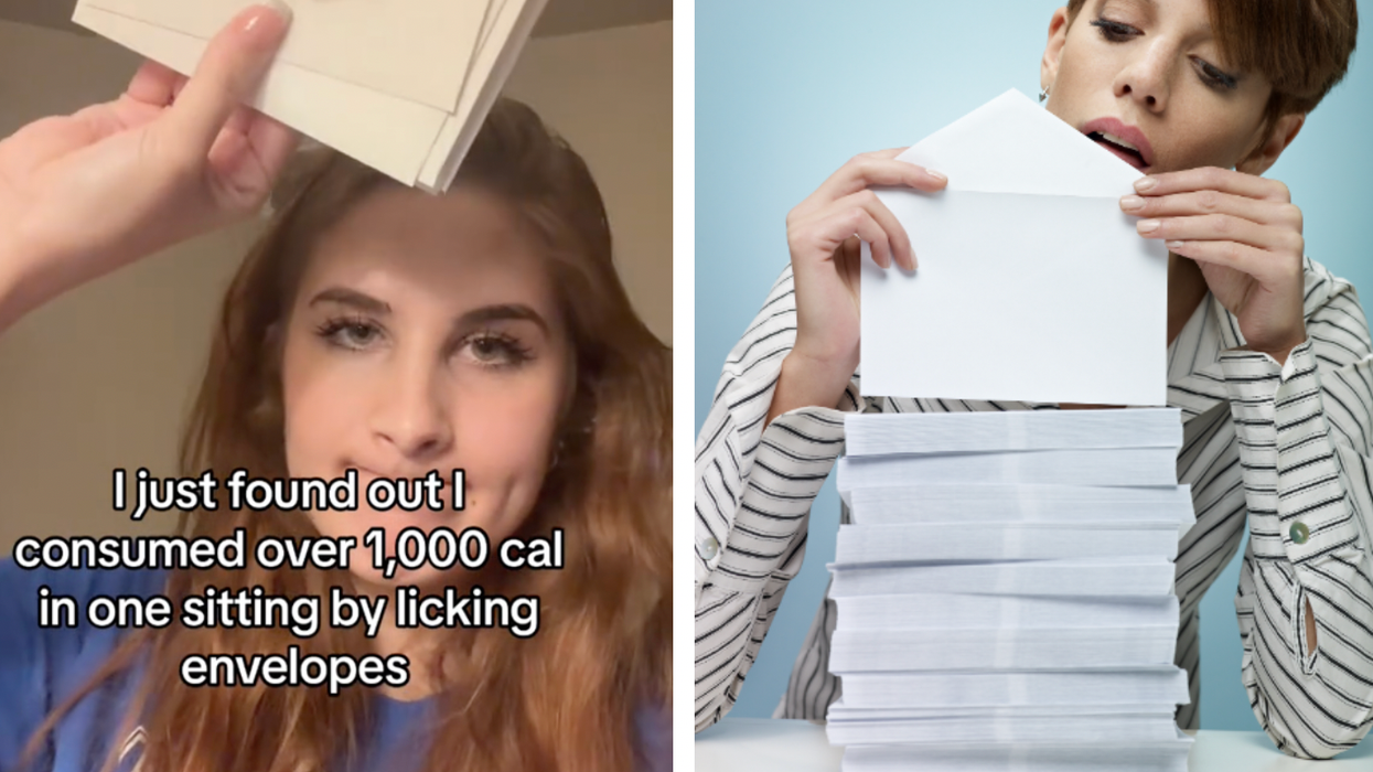 Woman claims she consumed 1,000 calories from sealing envelopes