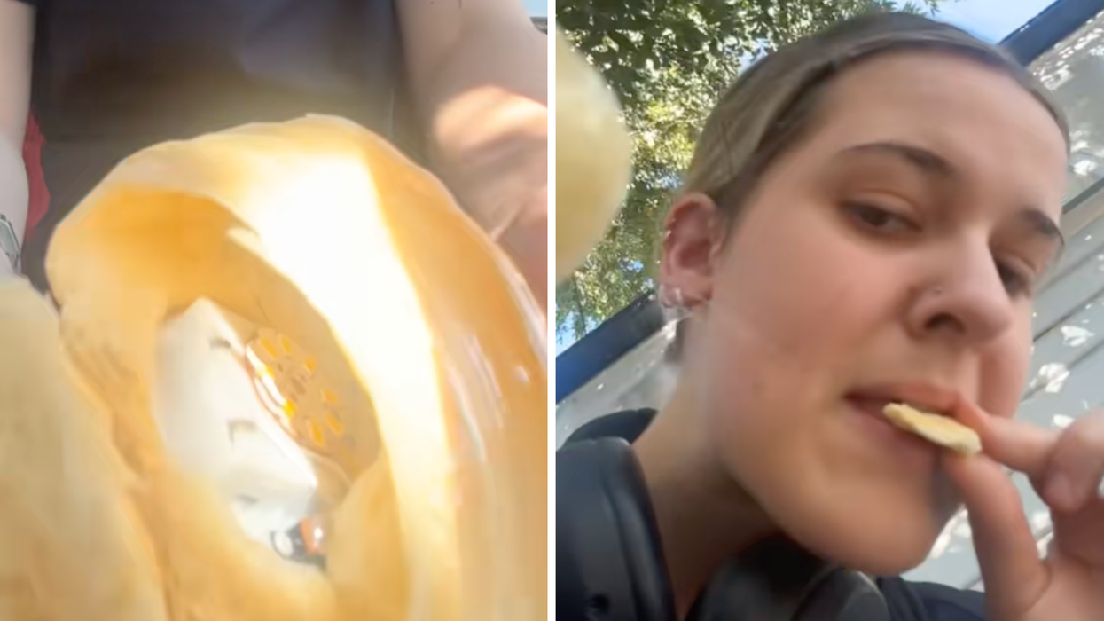 Woman stunned to discover croissant-shaped lamp from Temu was actually a real pastry