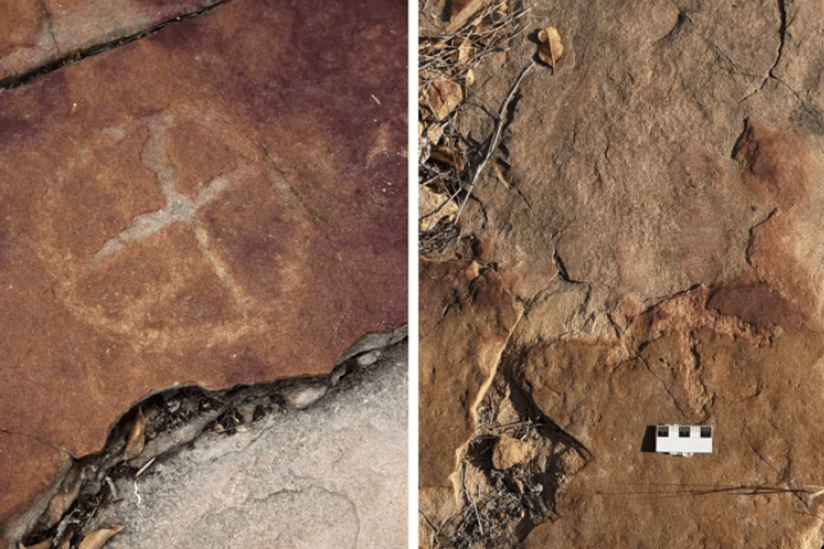 9,000-year-old rock sketches proves early humans knew all about dinosaurs