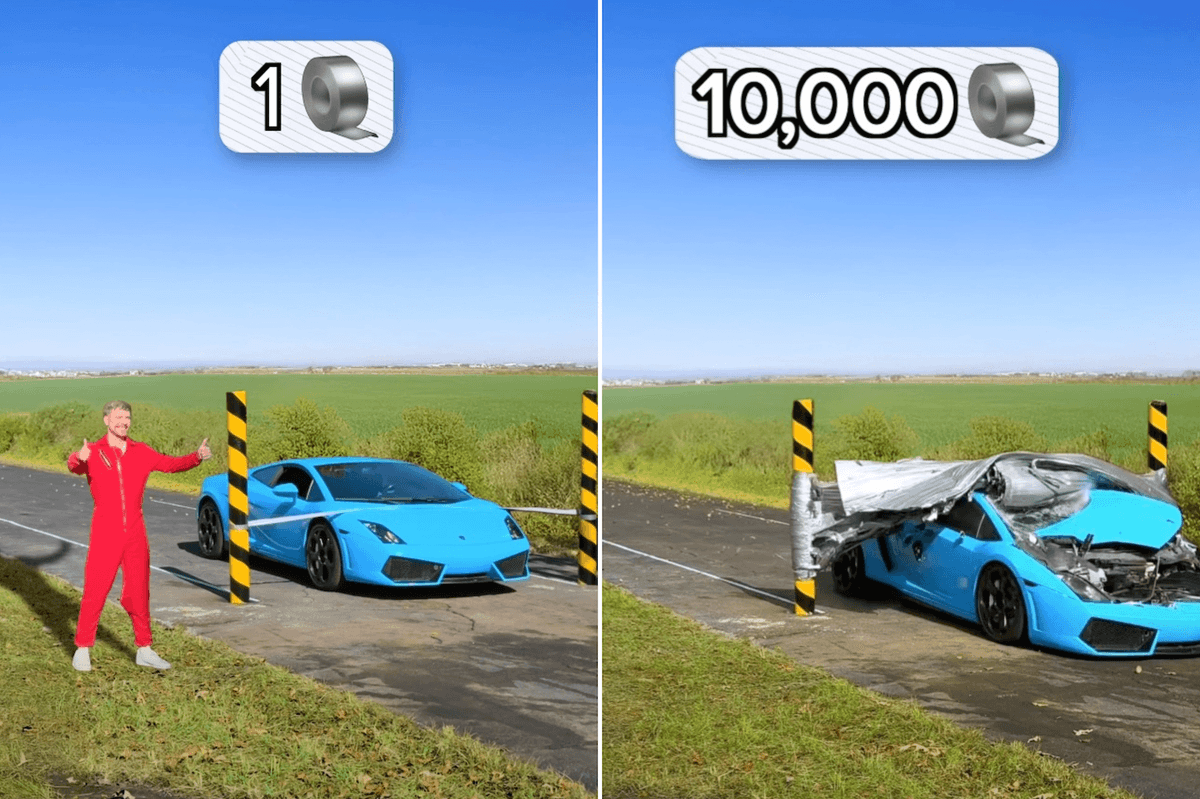 MrBeast faces criticism after 'crashing Lamborghini into wall of tape'