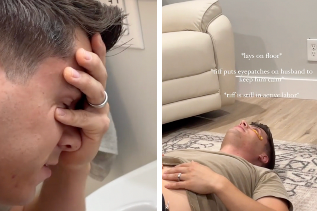 Dad-to-be sparks debate for complaining about stomach ache during wife's labour