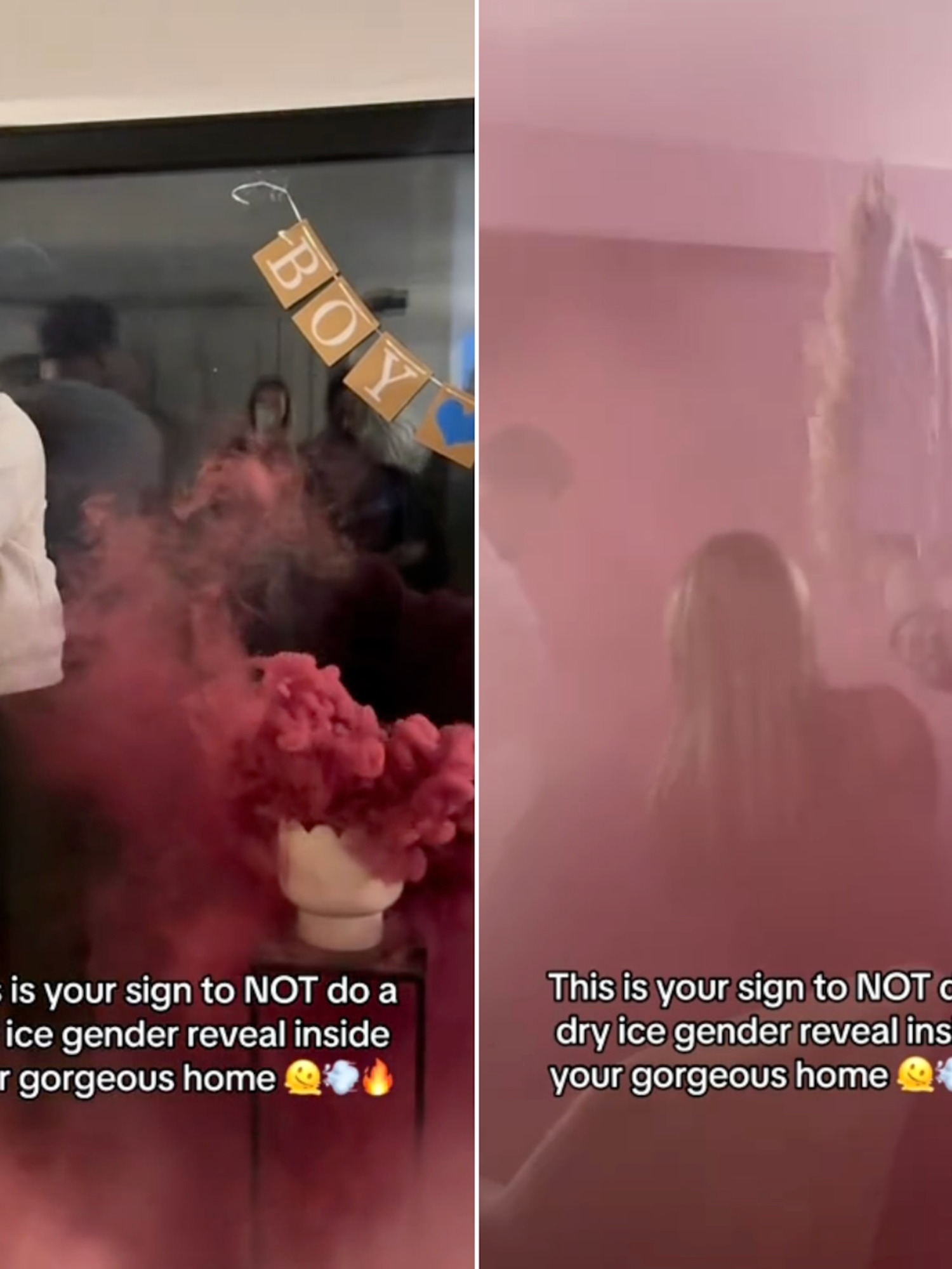 Couple warns expecting parents against using dry ice after gender reveal ends in disaster