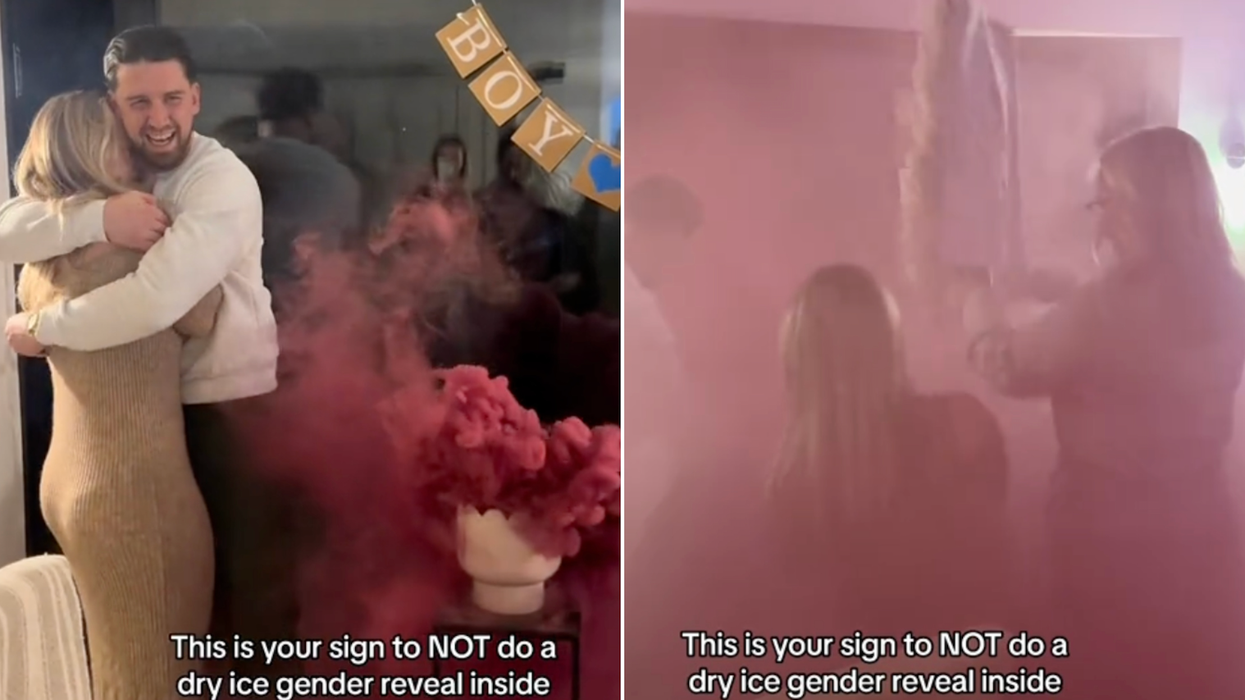 Couple warns expecting parents against using dry ice after gender reveal ends in disaster