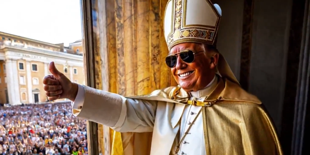 MAGA is now circulating a bizarre AI video of Trump as the Pope after ...