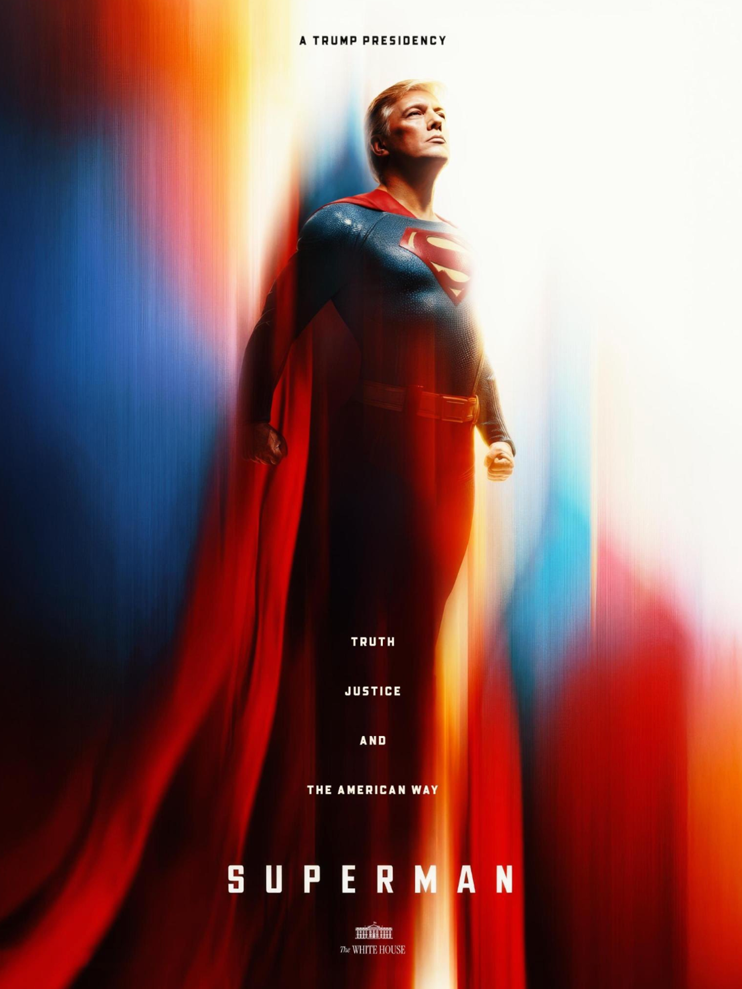 White House's 'Superman Trump' poster went down as well as you'd expect