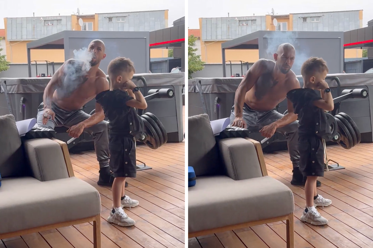 Andrew Tate defends smoking around young son - but fans aren't having it