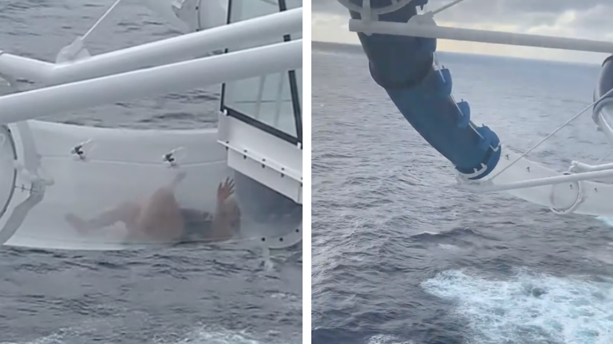 Woman trapped in cruise waterslide sends internet into a panic: 'I can’t breathe watching this'