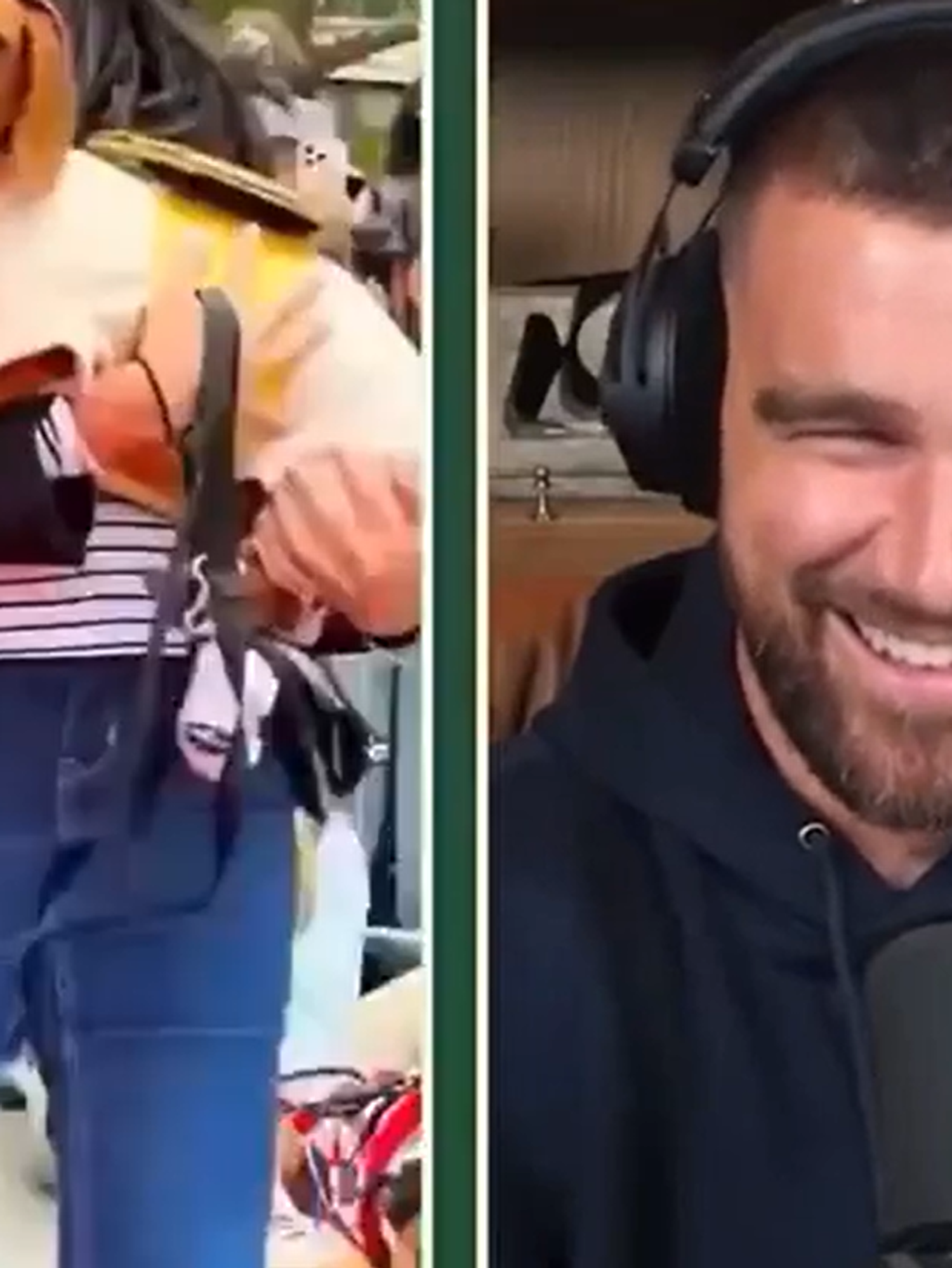 Watch as Travis Kelce howls at dog dressed as Taylor Swift's engagement ring