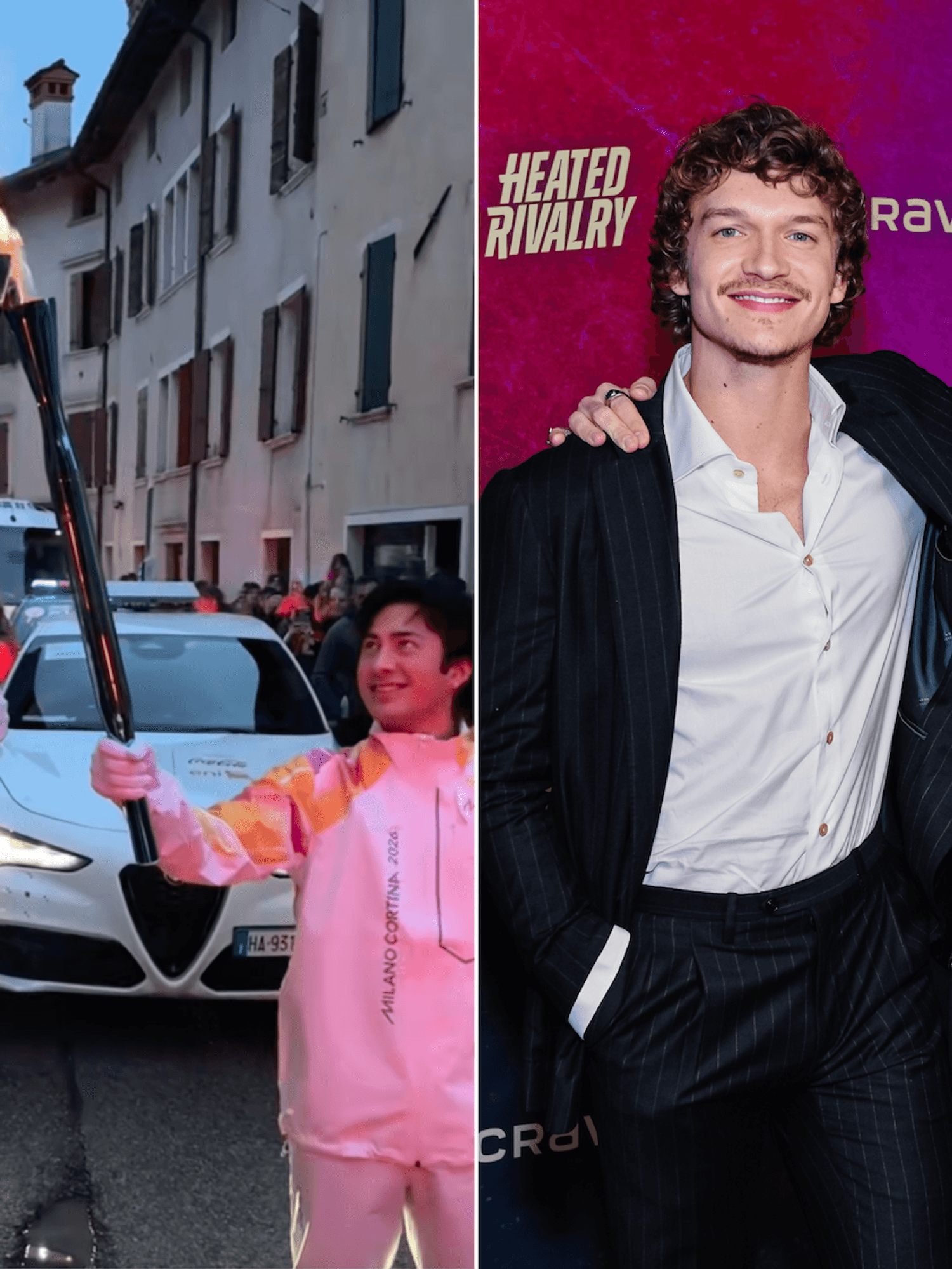 Heated Rivalry’s Hudson Williams and Connor Storrie carry Olympic Torch