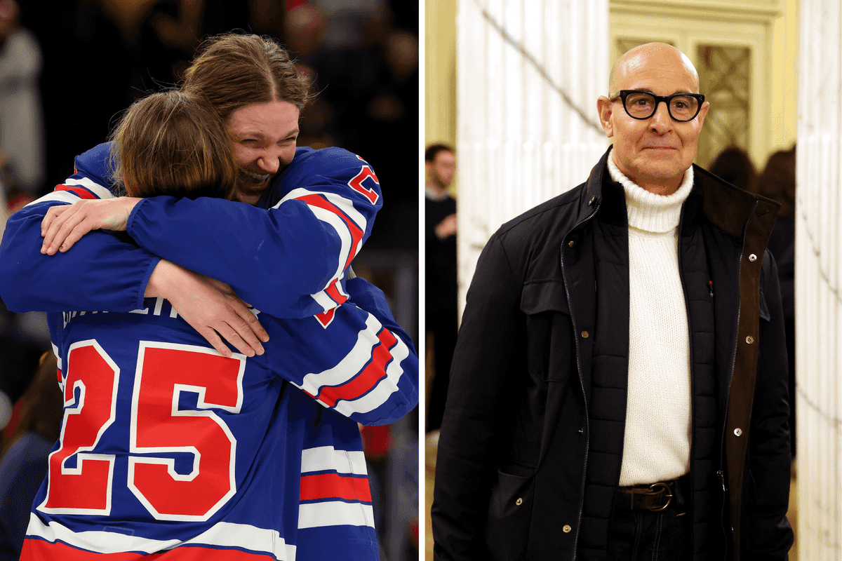 USA women's hockey team had lunch with Stanley Tucci in Milan and everyone is making this comparison