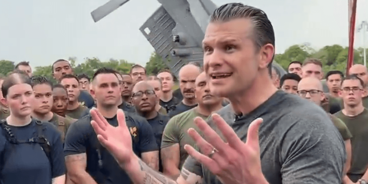 Pete Hegseth's ‘cringefest’ Navy soldier speech and workout mocked