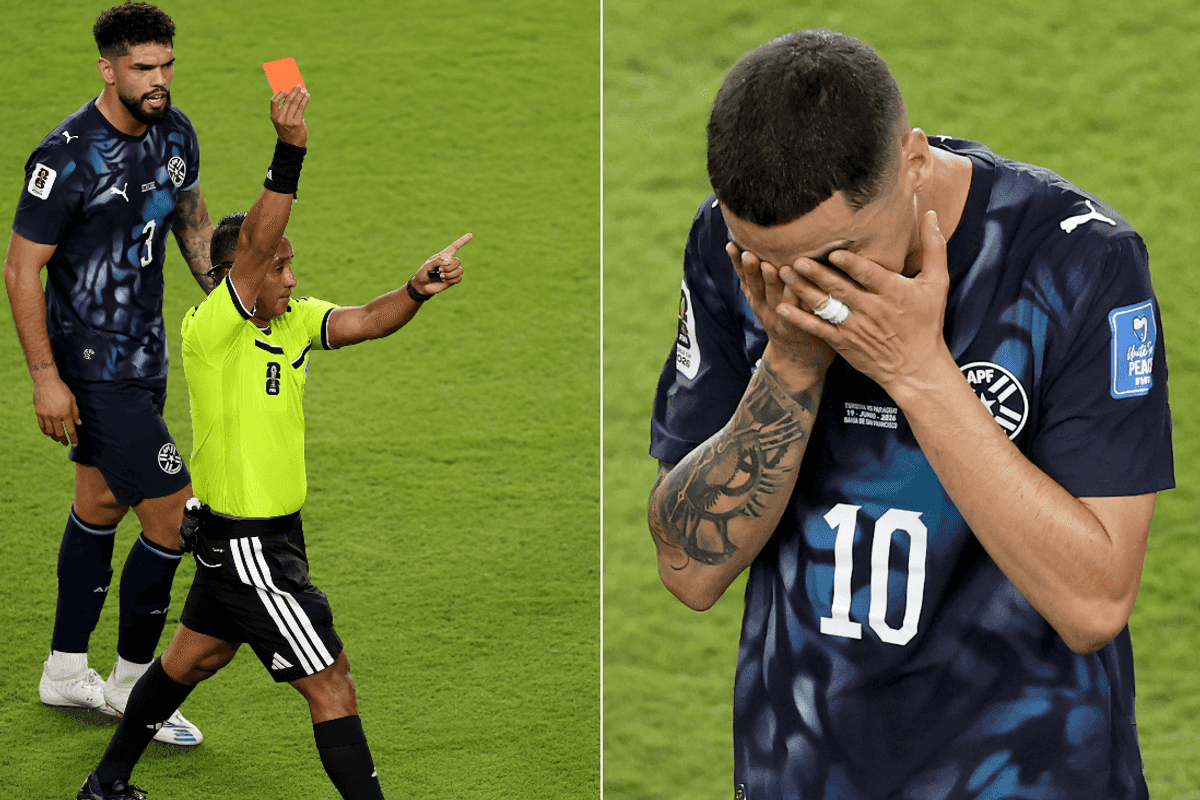 Paraguay's Miguel Almiron receives red card under new FIFA rule - but what is it?