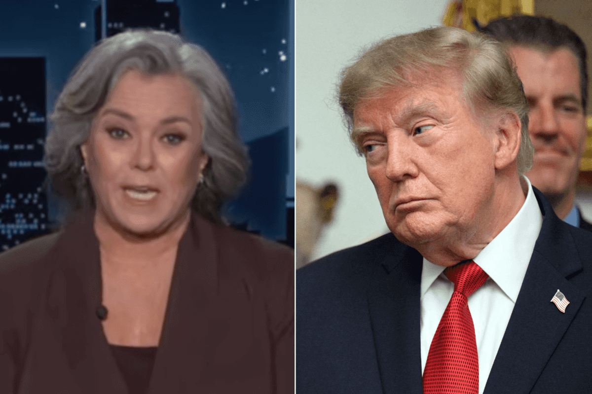 Rosie O'Donnell delivers savage wisecracks at Trump as Jimmy Kimmel Live guest host