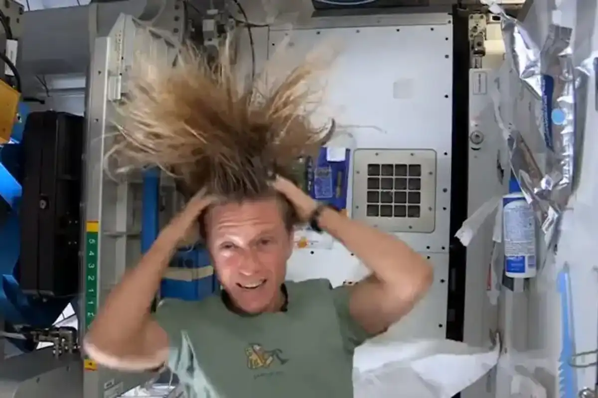 This is how astronauts wash their hair in space - and it's unconventional to say the least