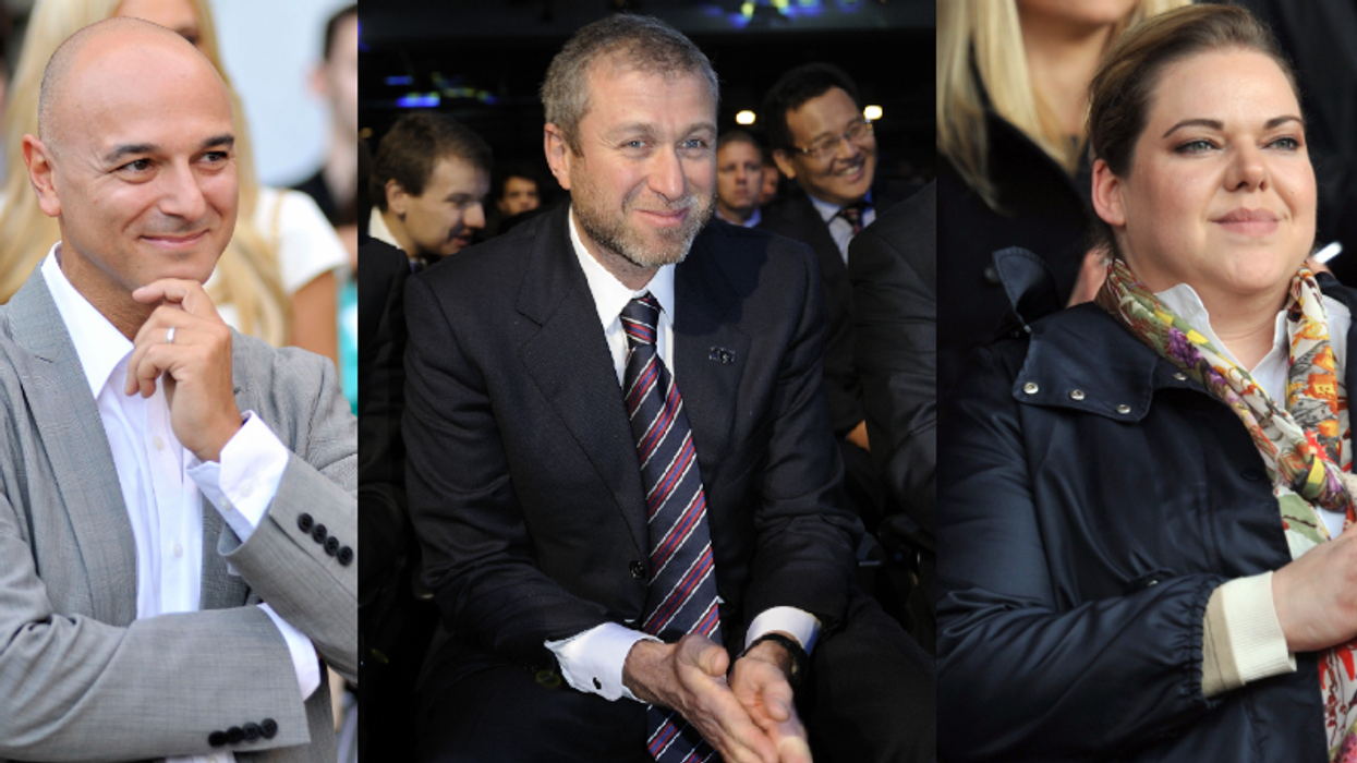 In the money: Tottenham's Daniel Levy, Chelsea's Roman Abramovich and Southampton's Katharina Liebherr