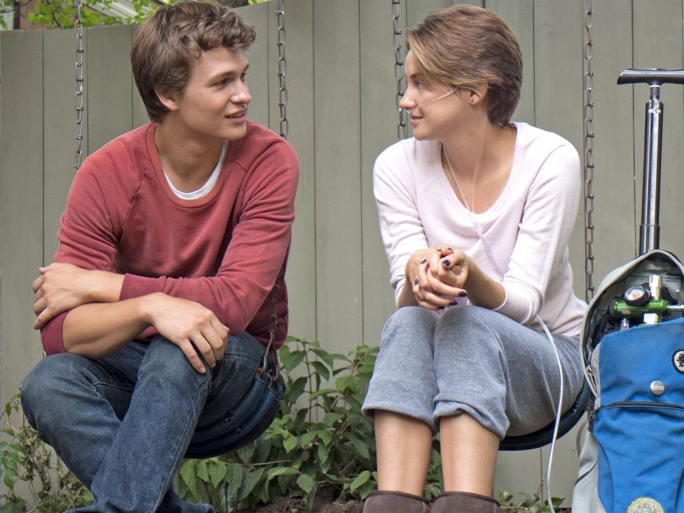 In the swing: Ansel Elgort and Shailene Woodley in the film of John Green\u2019s \u2018The Fault in Our Stars\u2019