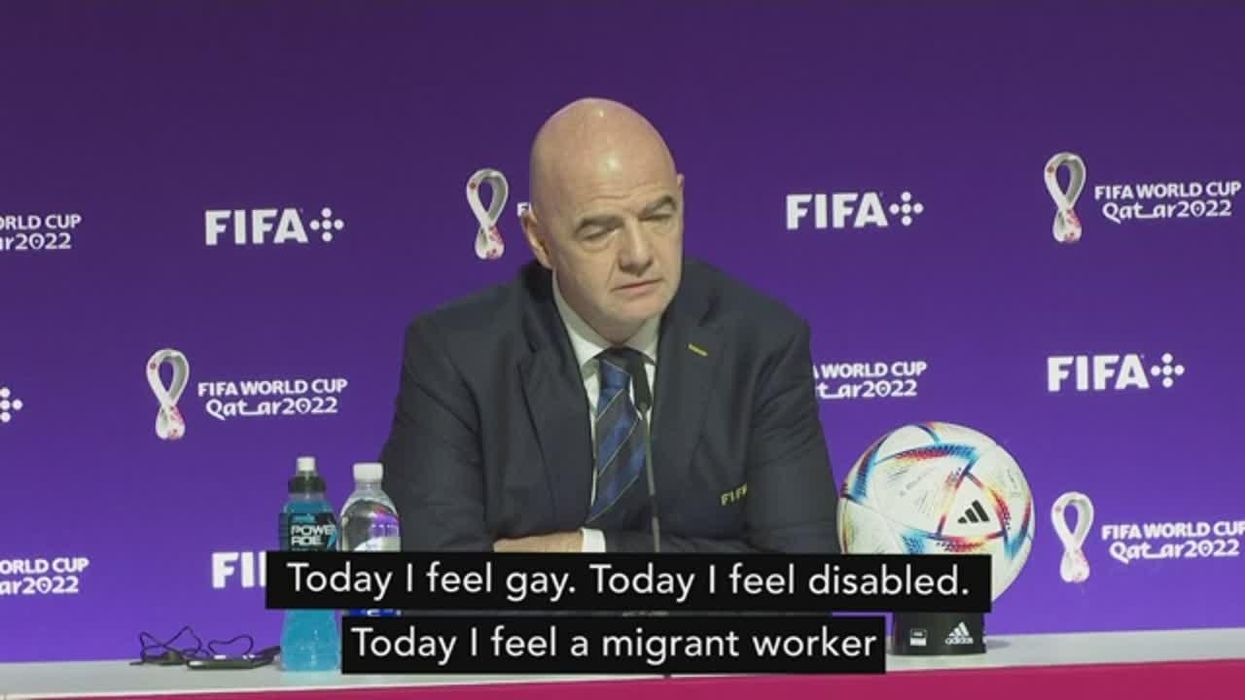 Gianni Infantino’s 'I feel gay' speech has been ripped apart by comedian Michael Spicer