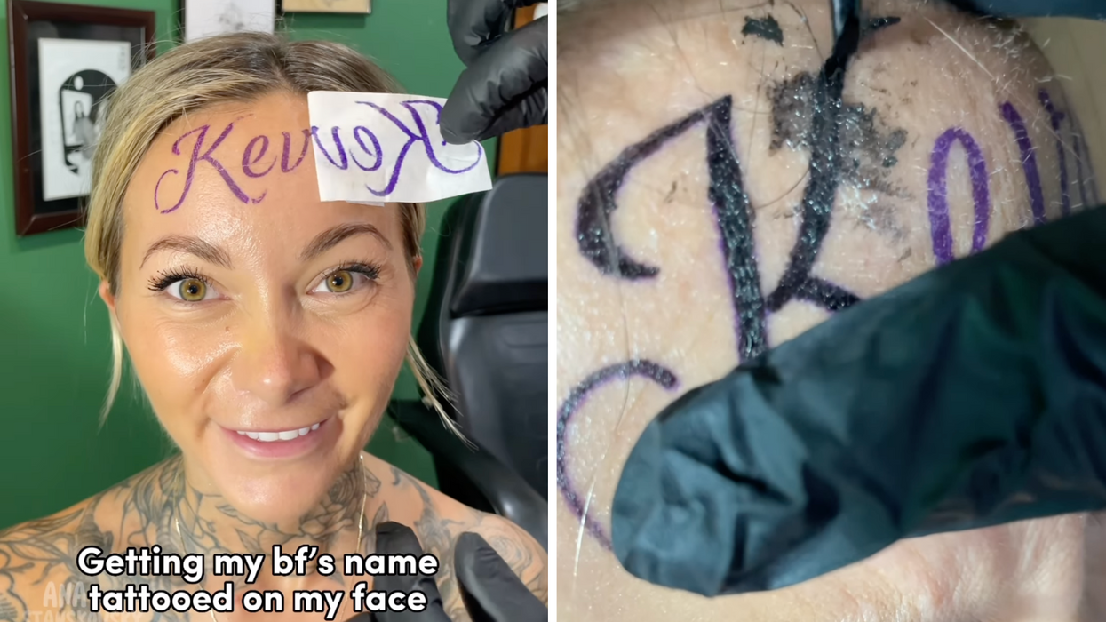 Influencer says she won't regret getting boyfriend's name tattooed on her head