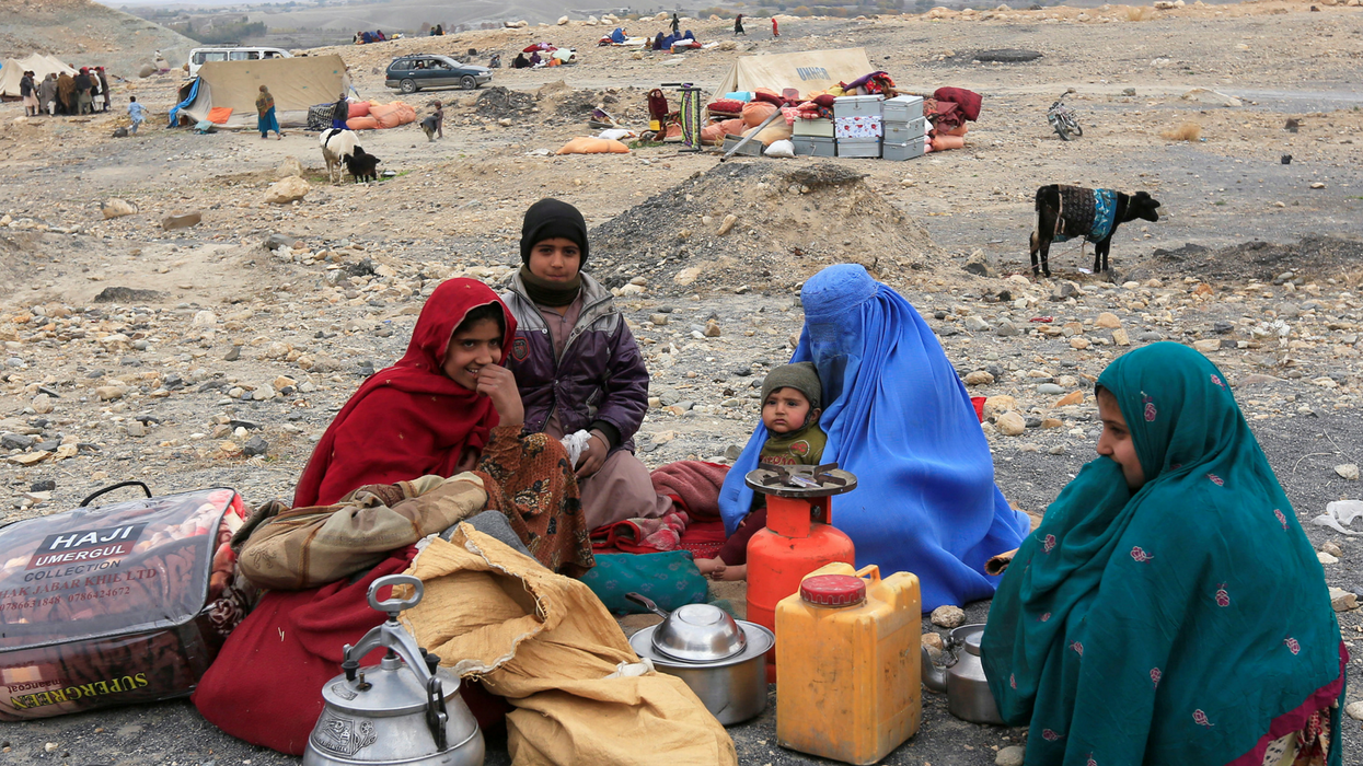 Internally displaced Afghan family who fleed from conflict. Picture: